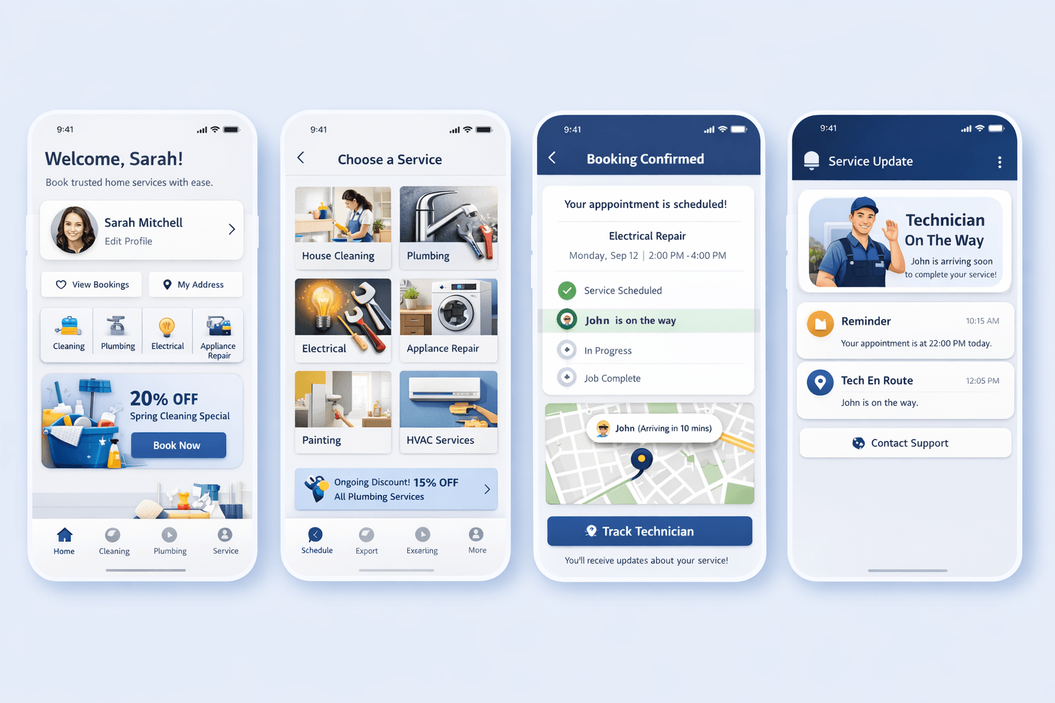 Home services booking app